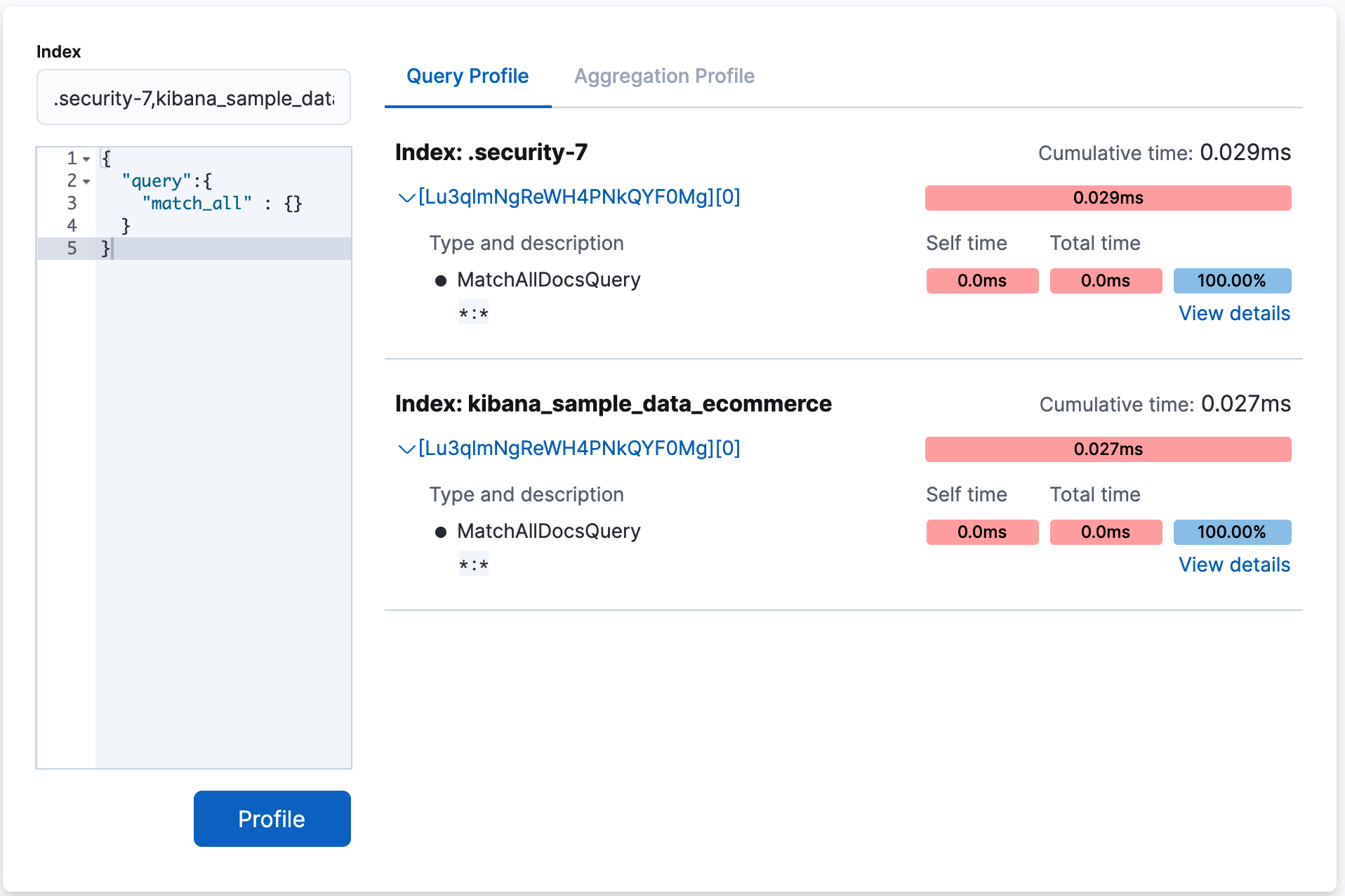 "Filtering by index and type"