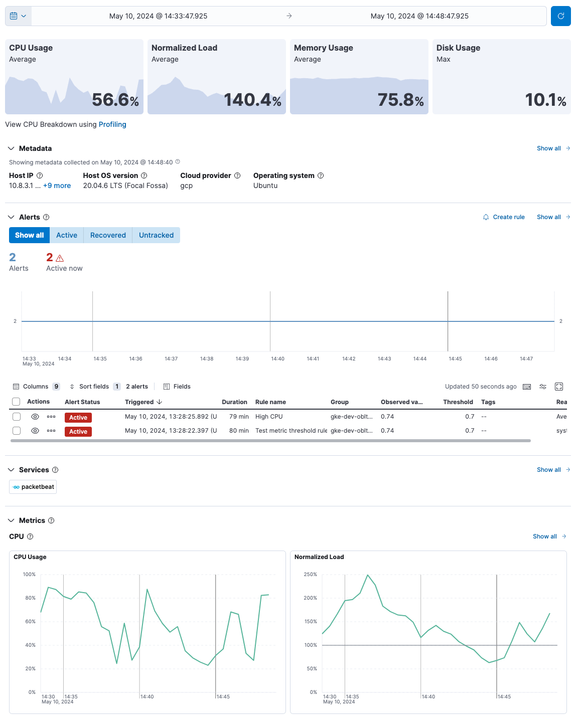 Host metrics