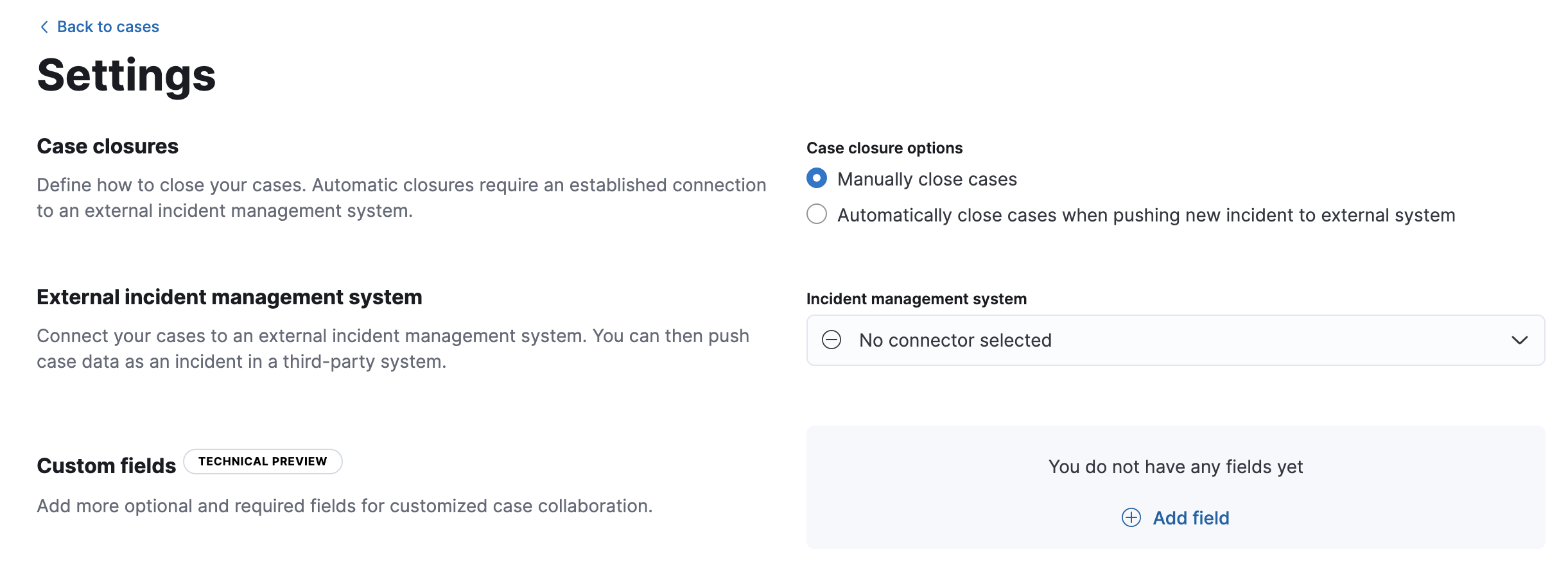 Shows the page for creating connectors